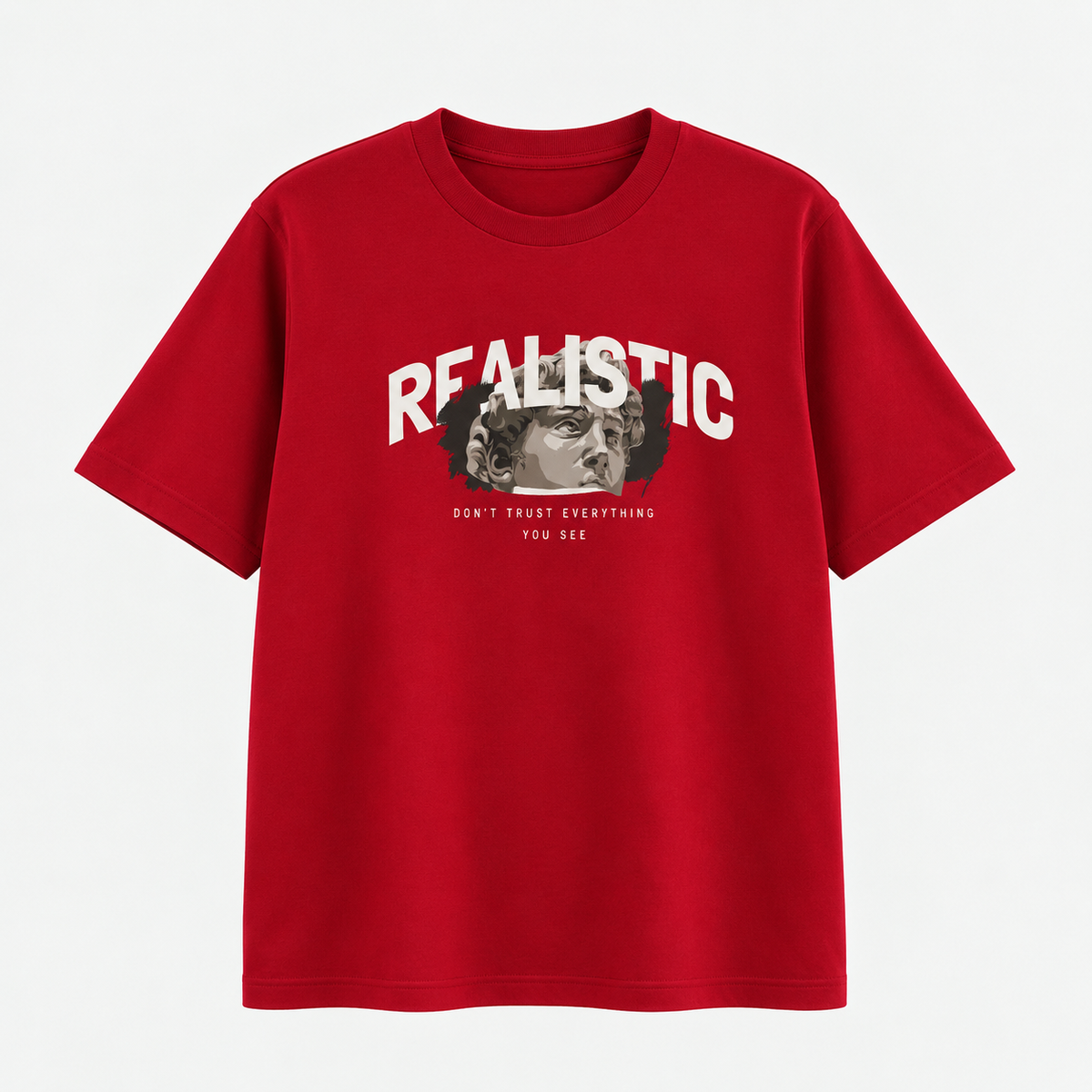 "Realistic" Graphic Tee — Classical Bust Print