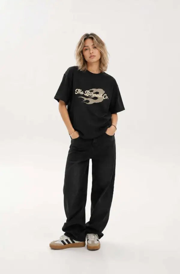 Midnight Ember Oversized Graphic Tee